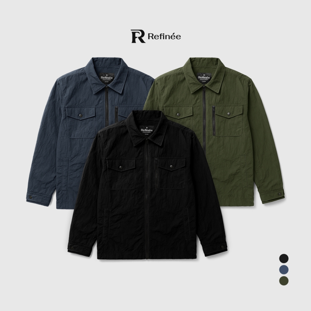 Refinee Active Overshirt Jacket – Jaket Overshirt Crinkle Parasut