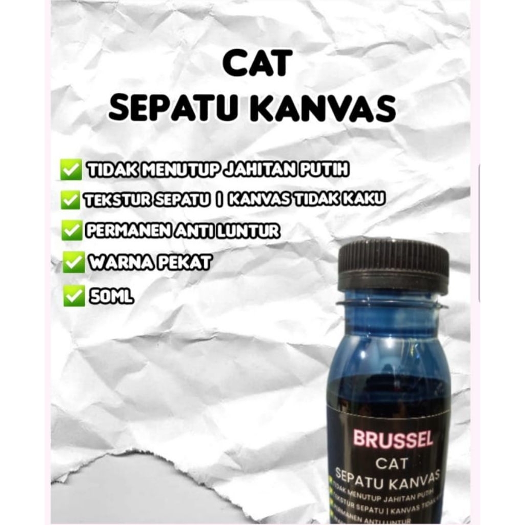 Cat sepatu kanvas waterbased 50ml, pewarna sepatu, semir sepatu