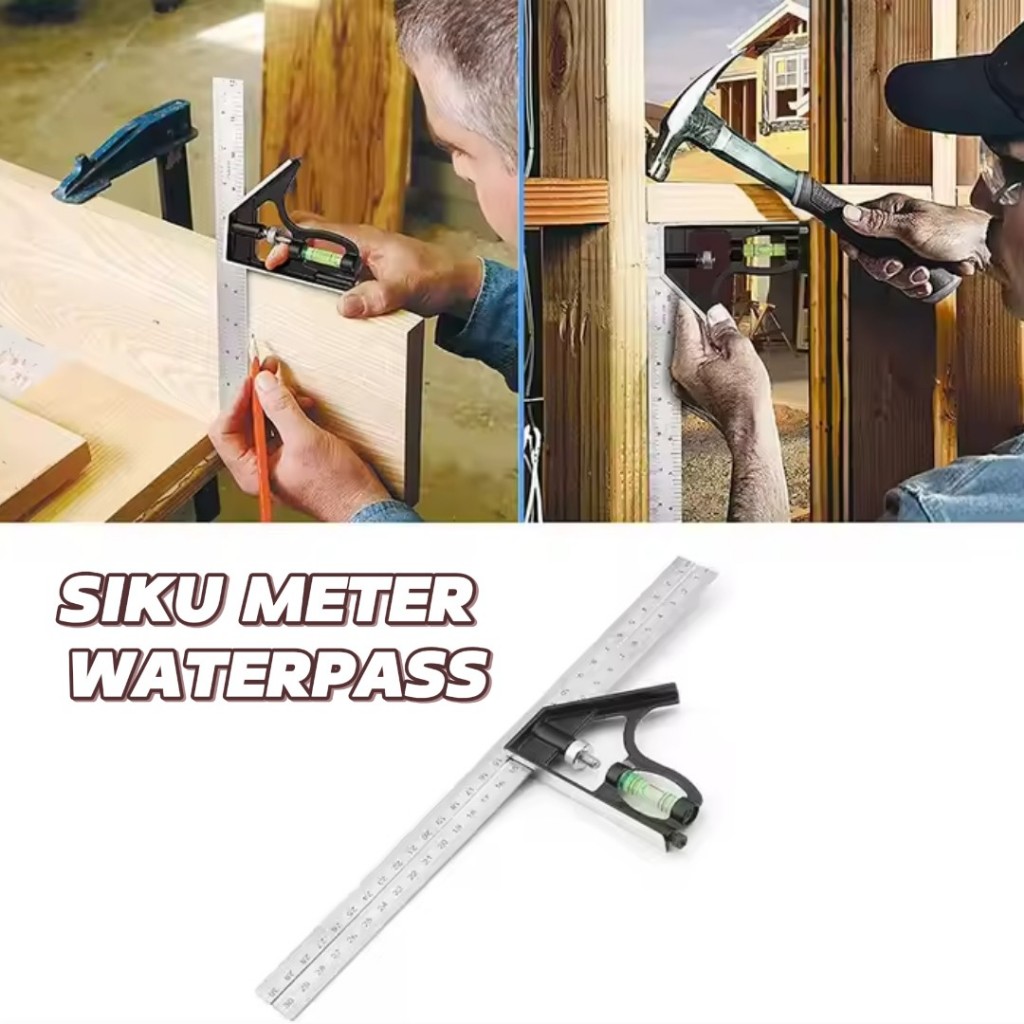 SIKU METER WATERPASS 30CM 12"INCH PENGGARIS WATERPASS SIKU L MISTAR SIKU WATERPASS STAINLESS STEEL M