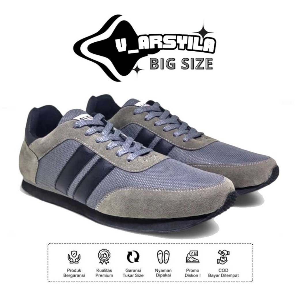 Big Size 39 40 41 42 43 44 45 46 47 48 - Sepatu Pria Sneakers Ukuran Super Jumbo Besar / Sepatu Snea