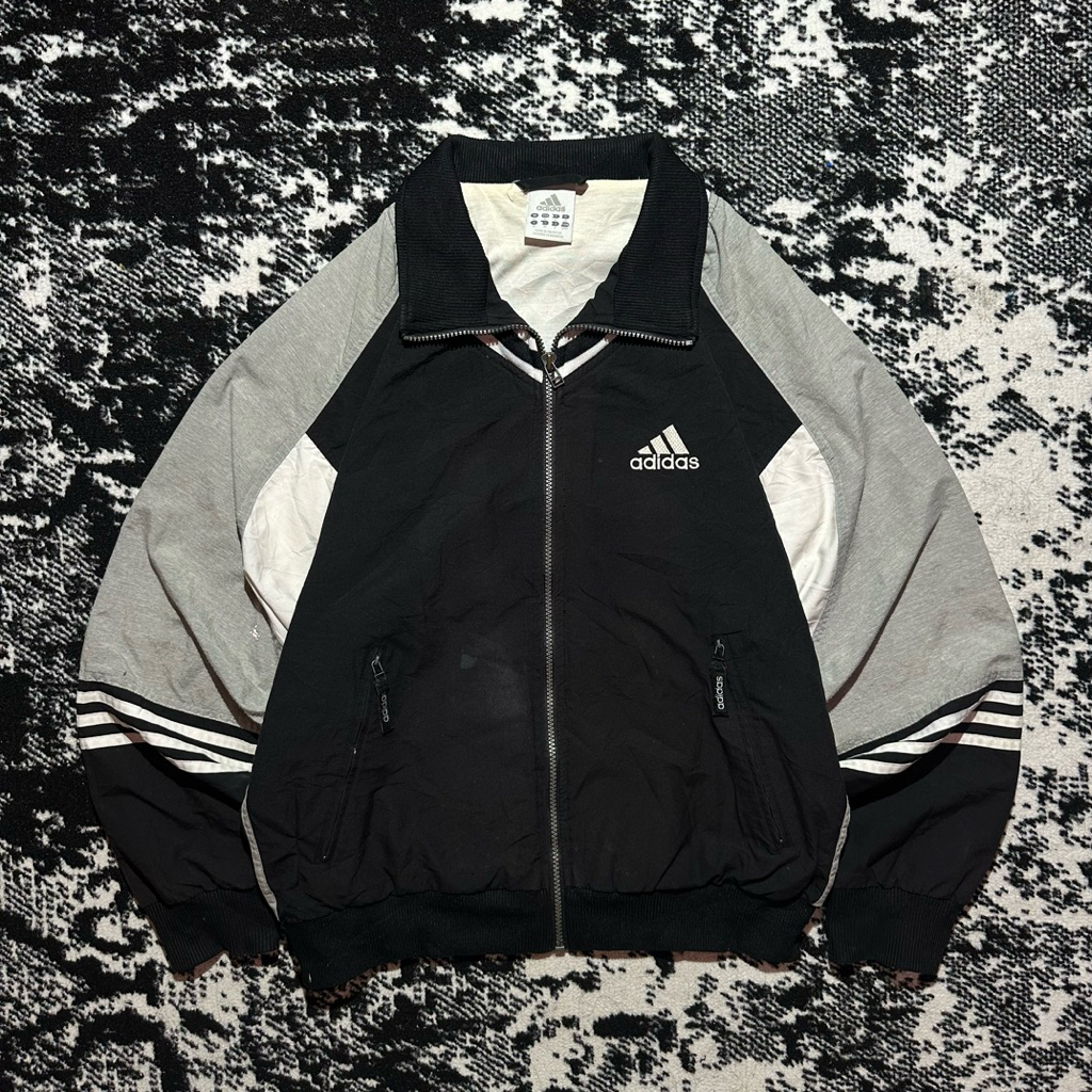 Windbreaker Jacket Adidas Big Logo 90's Vintage Colourblock