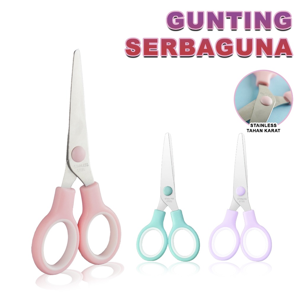 

Gunting Serbaguna 13cm Anak Dewasa – Stainless Steel Tahan Karat (Warna Acak)GJ-071401