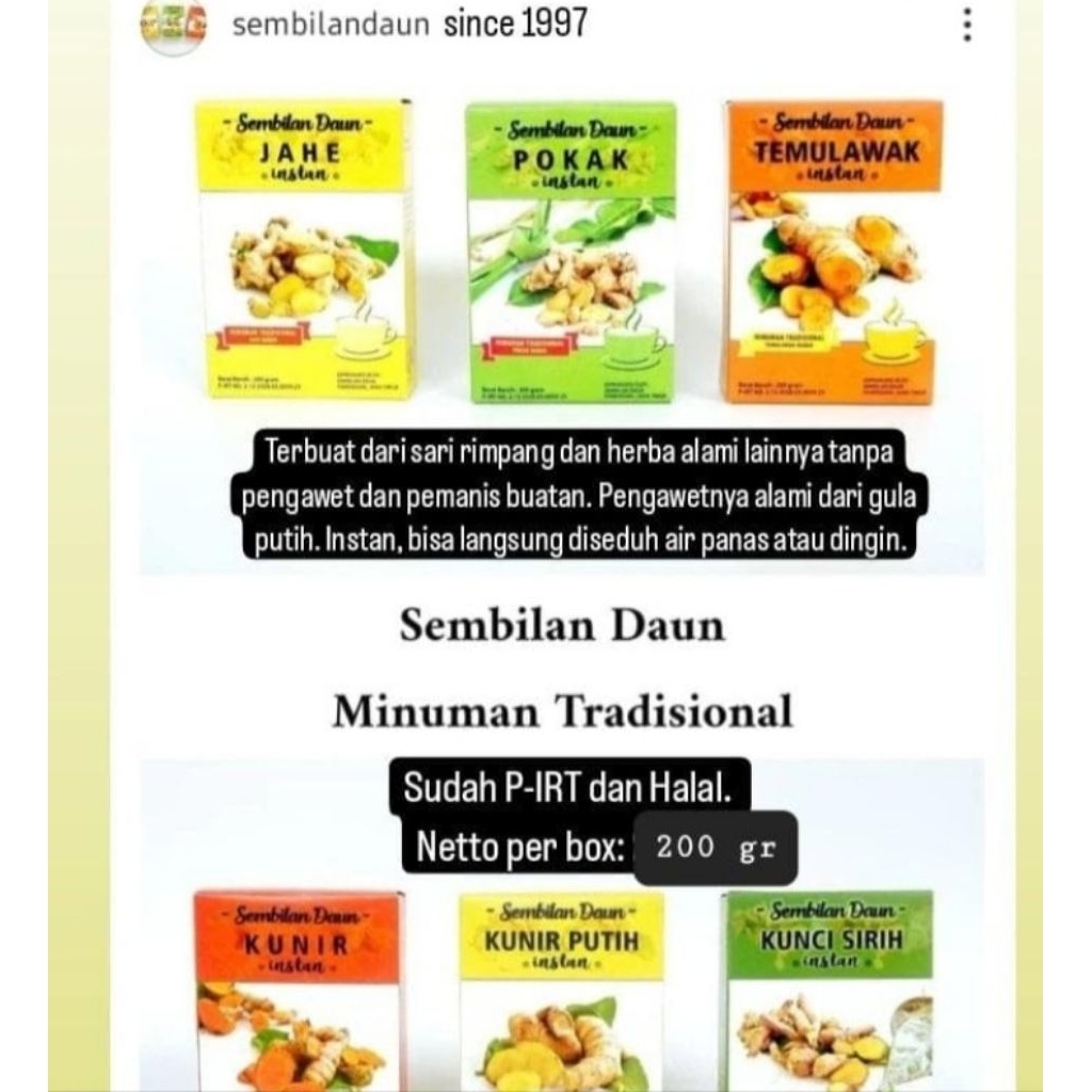 

Minuman Tradisional Instan Sembilan Daun
