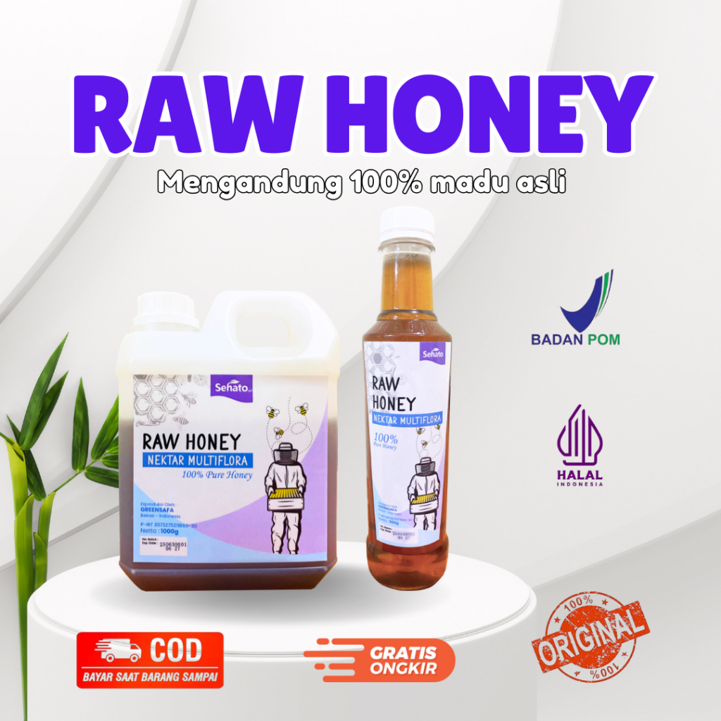 

RAW HONEY Nektar Multiflora 500gr 1kg | 100% Madu Murni tanpa campuran