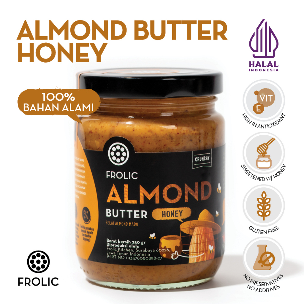

FROLIC Almond Butter Original Honey Crunchy - Selai Almond Madu