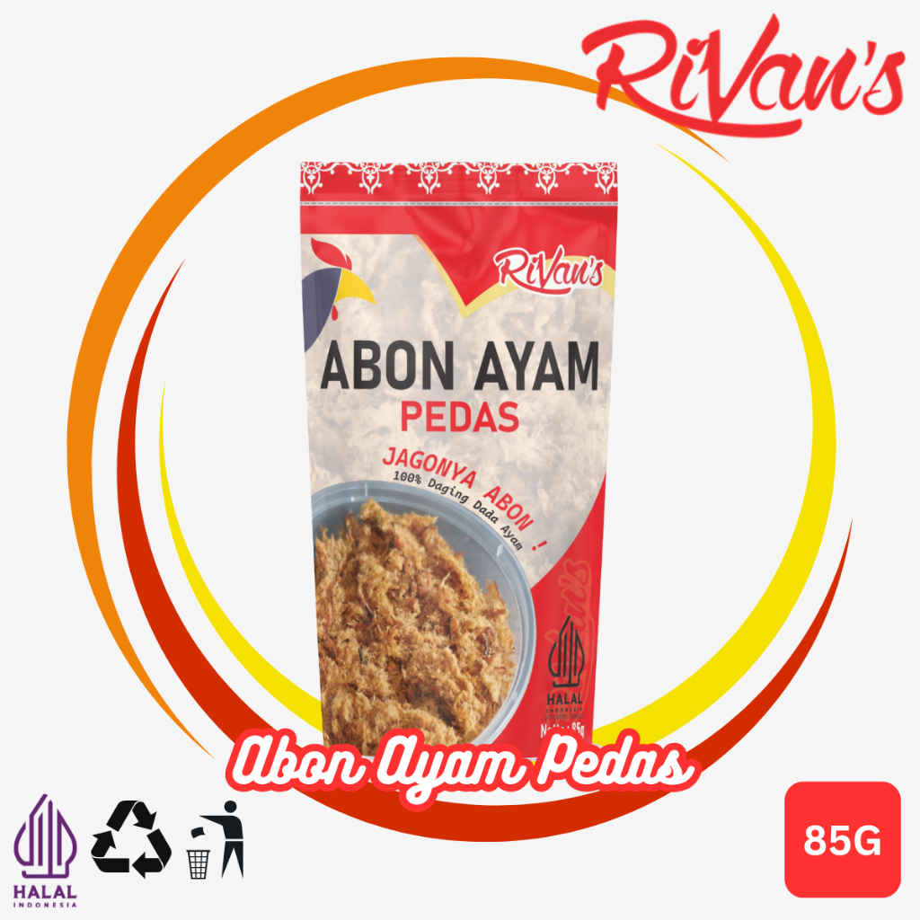 

Abon Ayam Pedas 85gr Rivan – Abon Ayam 100% Daging Ayam Asli – Abon Pedas