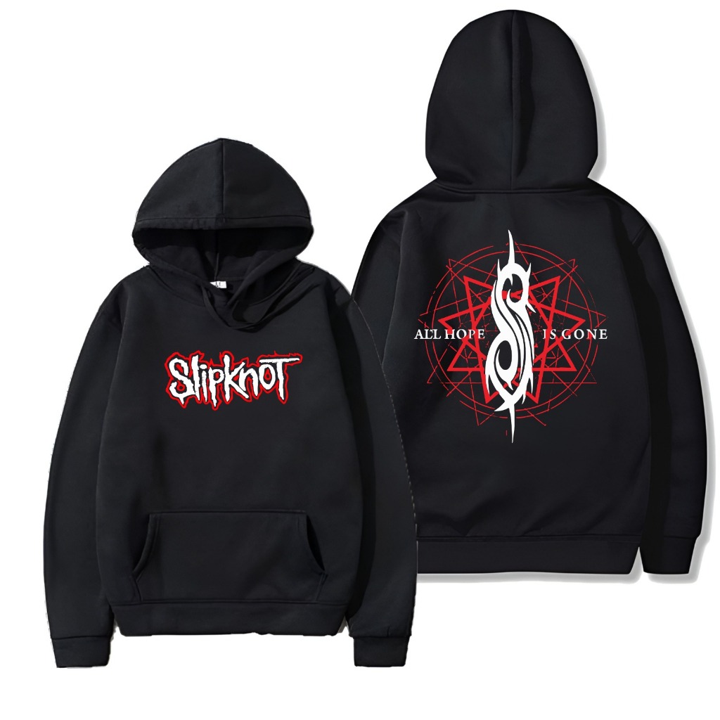 VINSMOKEY TEES Jacket Hoodie Kupluk Slipknot Logo | Jacket Cotton Fleece Hitam