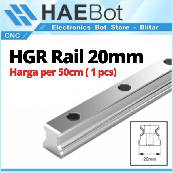 [HAEBOT] Linear Guide Rail HGR20 HGR 20 20mm 50cm Rel CNC Laser CO2 Router Milling Plasma HGH20 Moti
