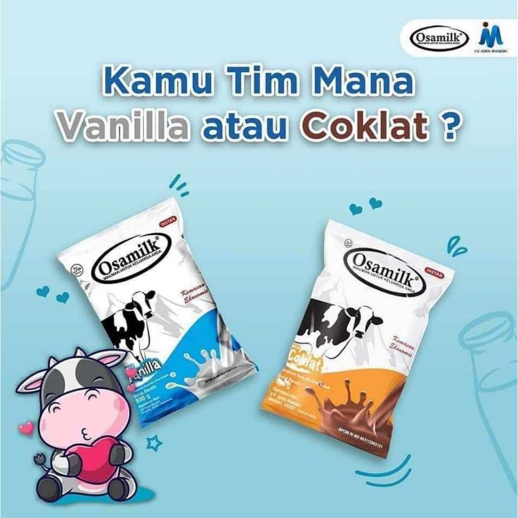 

OSAMILK - Susu Sapi Bubuk Penambah Berat Badan Osamilk Vanila dan Coklat isi 500 gr
