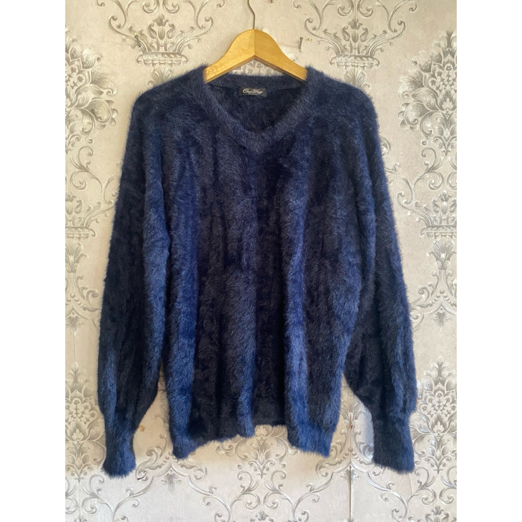 SWEATER FUZZY LENGAN BALON FUZZY CROP BULU KAPAS FUZZY PREMIUM
