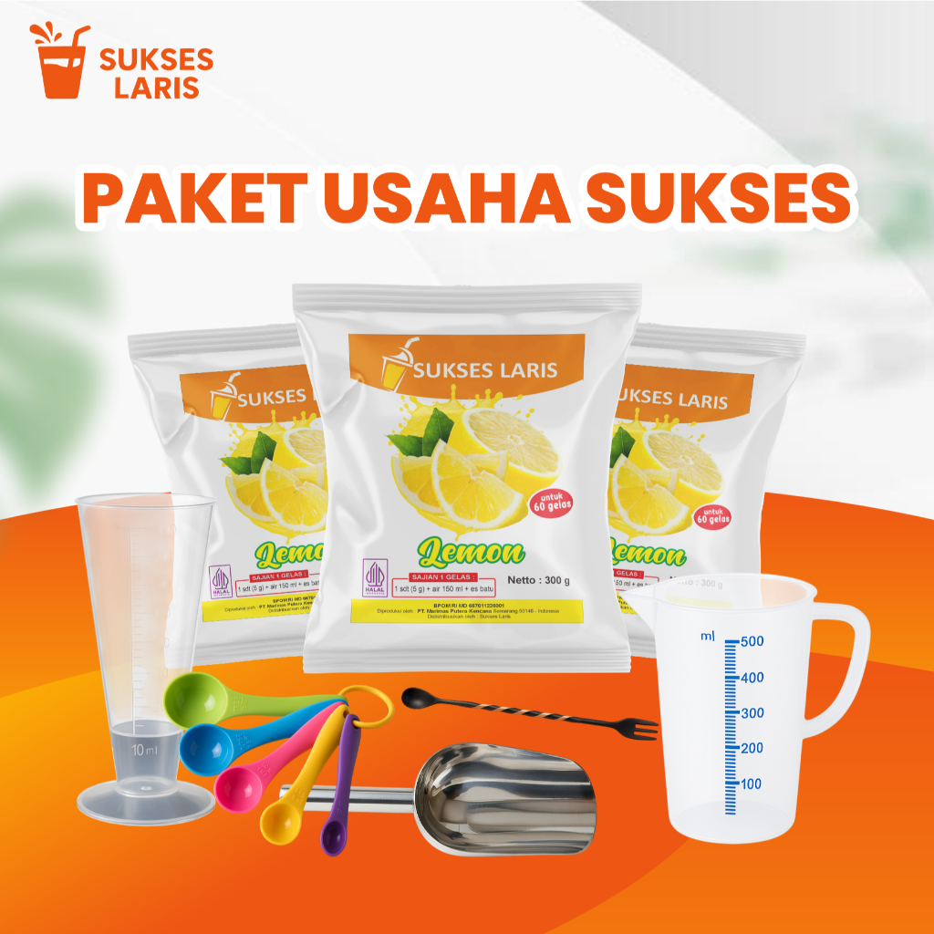

BUBUK MINUMAN RASA LEMON PAKET LENGKAP | POWDER MIX GULA | BUBUK MINUMAN PAKET USAHA