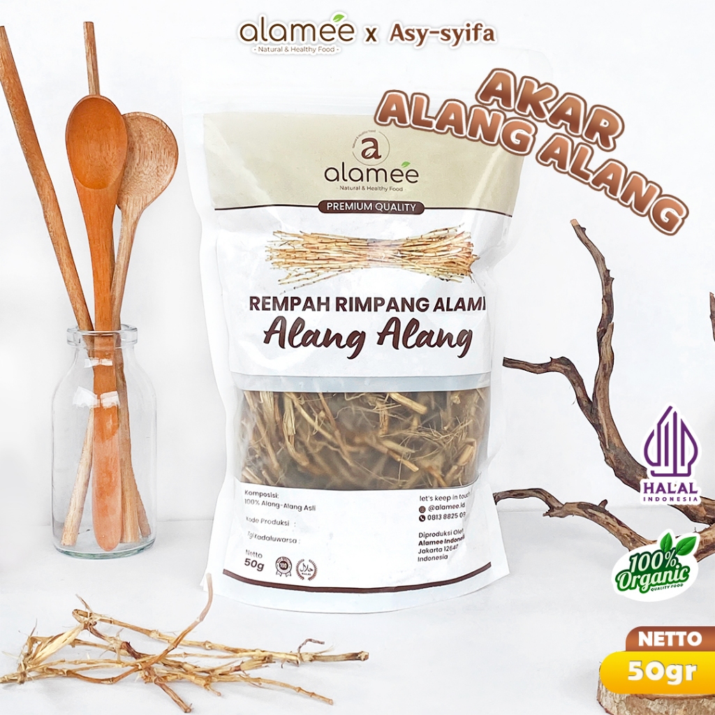 

ALAMEE Alang Alang Akar Rempah Cogon Grass Rempah Rimpang Organik Alami Bumbu Seasoning Masakan 50gr