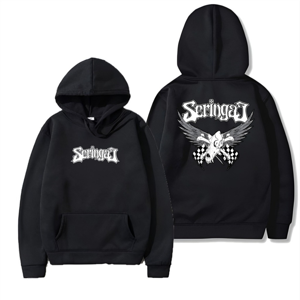 Cavenza Official Hoodie Seringai Sayap sweater hitam