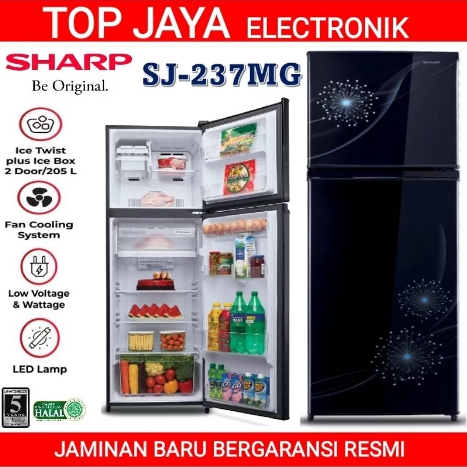KULKAS SHARP 2 PINTU TANPA BUNGA ES/LEMARI ES 2 PINTU SHARP NO FROST