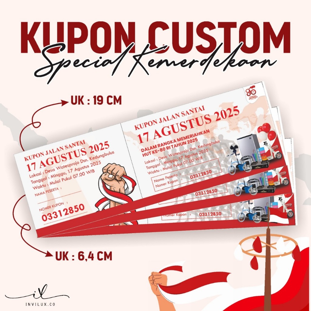 

CETAK KUPON JALAN SEHAT 17 AGUSTUS - KUPON UNDIAN KEMERDEKAAN CUSTOM MURAH