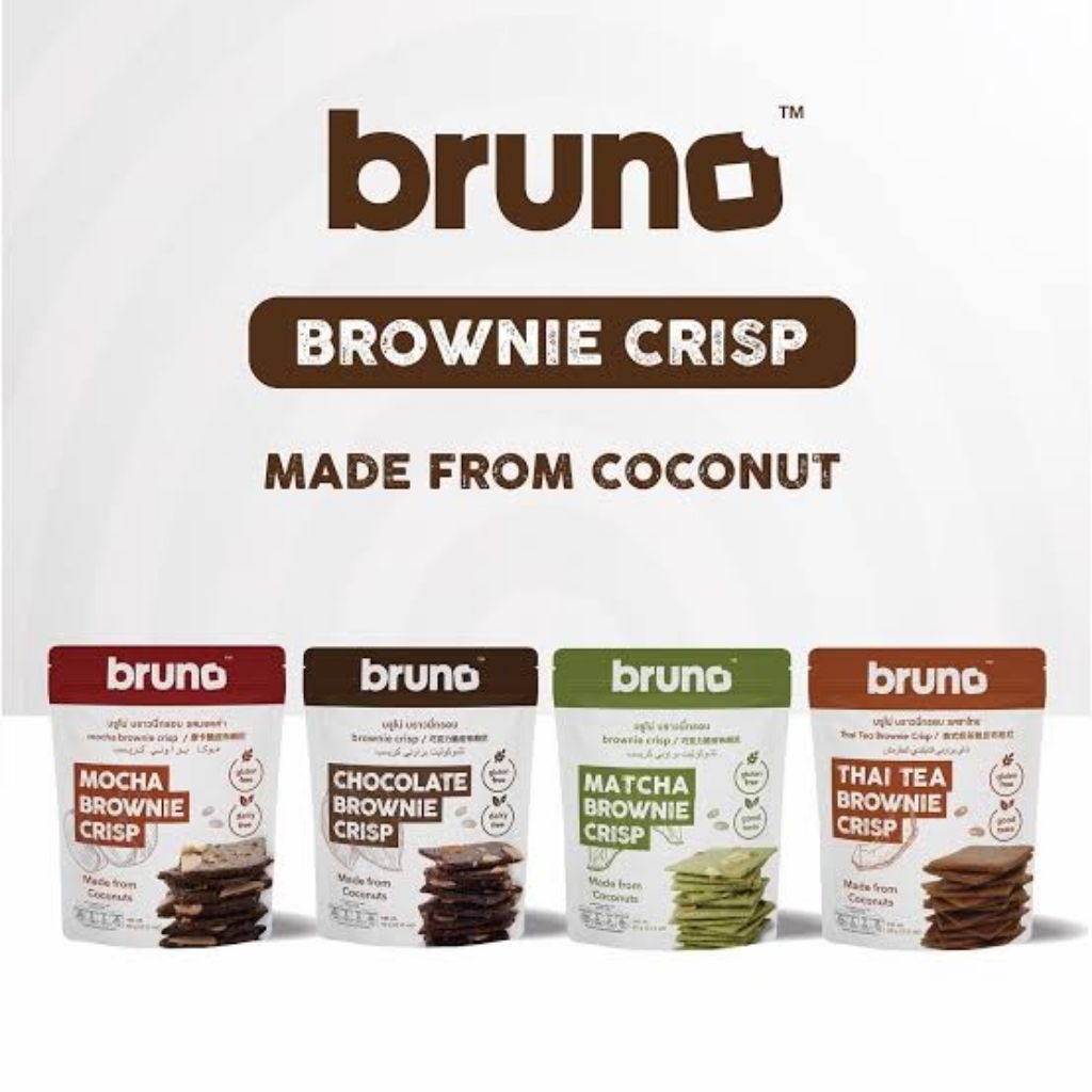 

Bruno Brownie Crisp – Snack Cokelat Kelapa Renyah (Mocha, Matcha, Thai Tea)