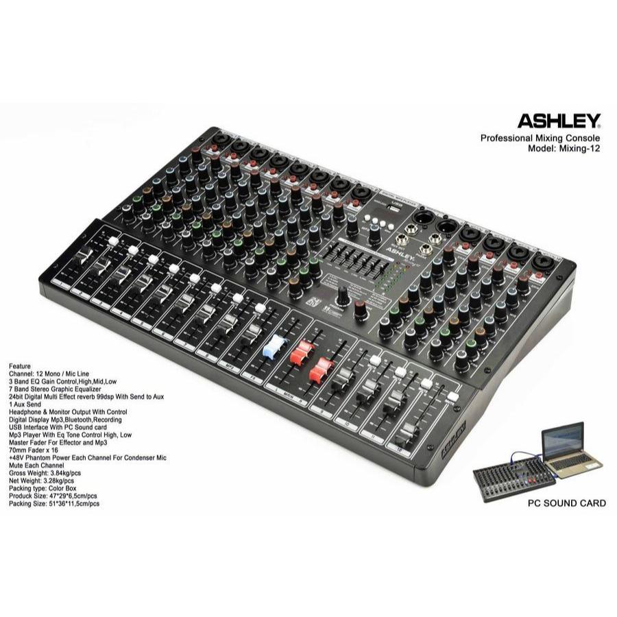 PROFESSIONAL MIXER AUDIO ASHLEY MIXING 12 12 CHANNEL
