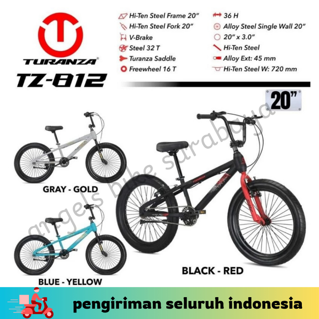 Sepeda Anak BMX 20” Turanza TZ-812 Ban 3.0 By Pacific Murah Promo / Original / BMX 20 Inch