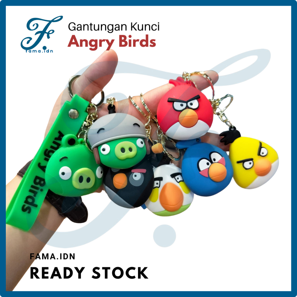 Gantungan Kunci Angry Birds 3D Ganci Keychain Lucu Karakter Game