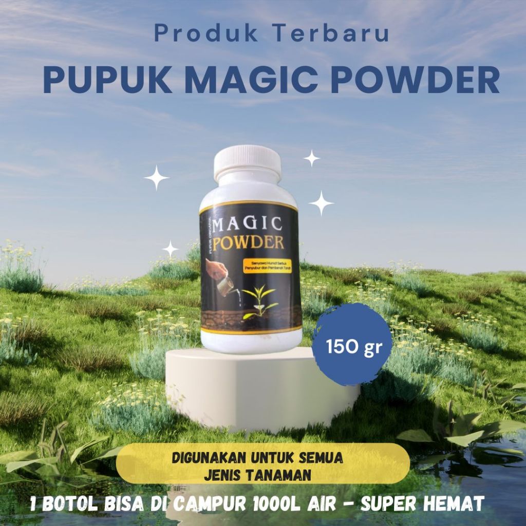 Magic Powder Asam Humat Pupuk Organik Pembenah Media Tanam Penyubur Daun 150 Gram