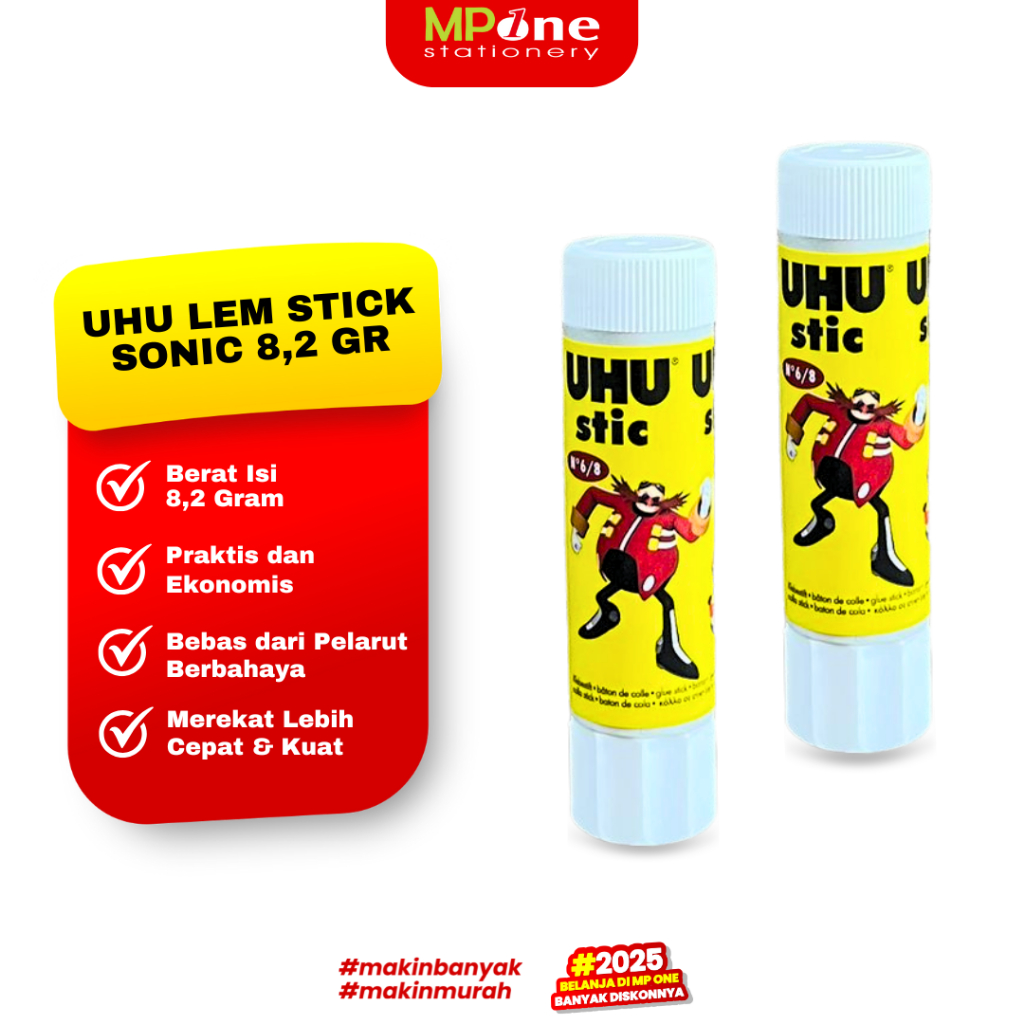 

UHU Lem Stick Sonic 8,2 Gram / Lem Kertas Magic / Lem Perekat Serbaguna UHU
