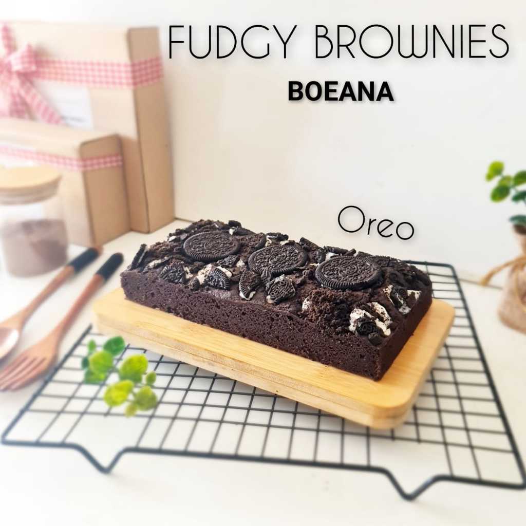 

BOEANA - Brownies Panggang (OREO) - UK 20x10 - Pasti Nyoklat Banget - Fudgy Brownies Panggang - Brownies Panggang Premium Bandung