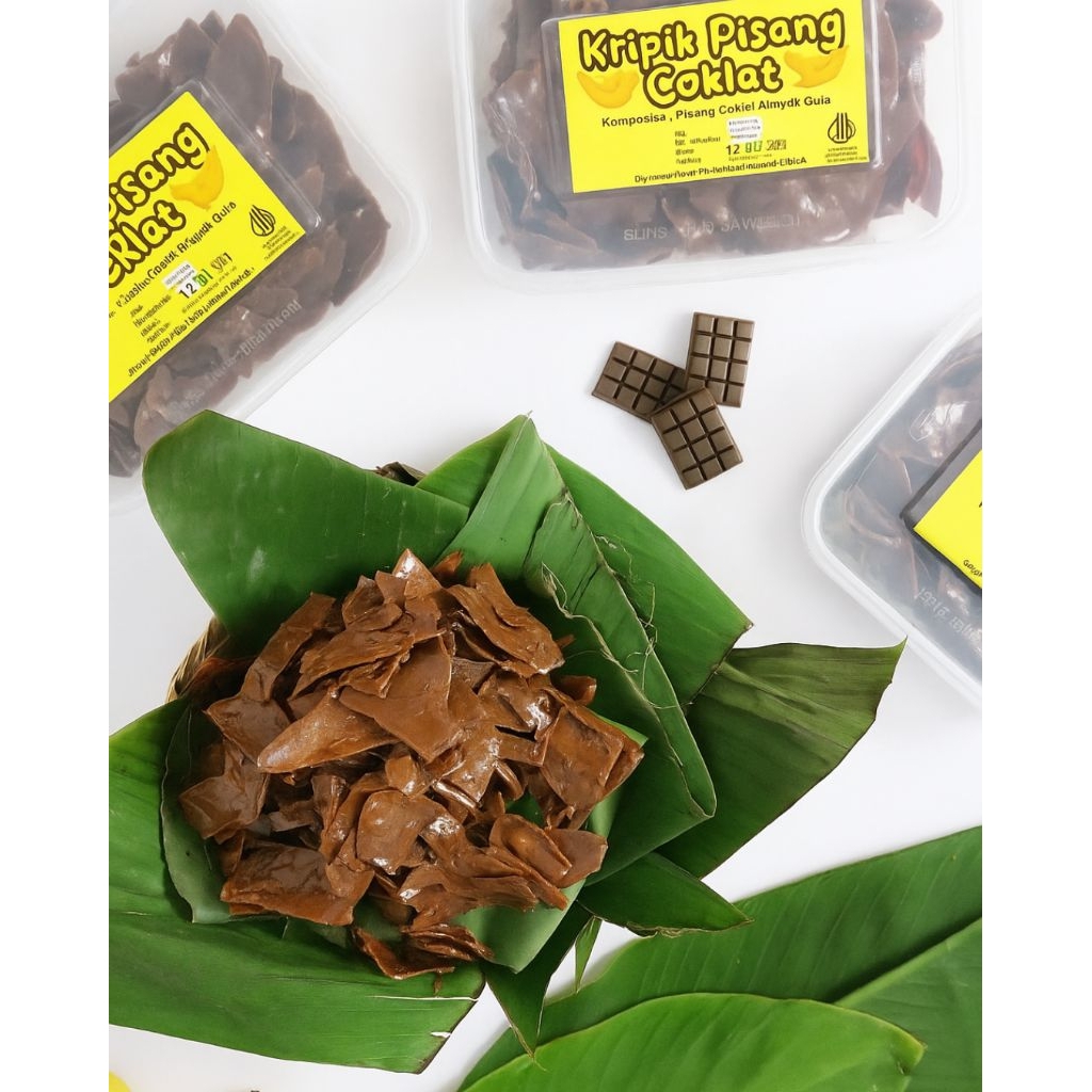 

keripik pisang coklat lumer H&N isi 130 mili dengan coklat premium