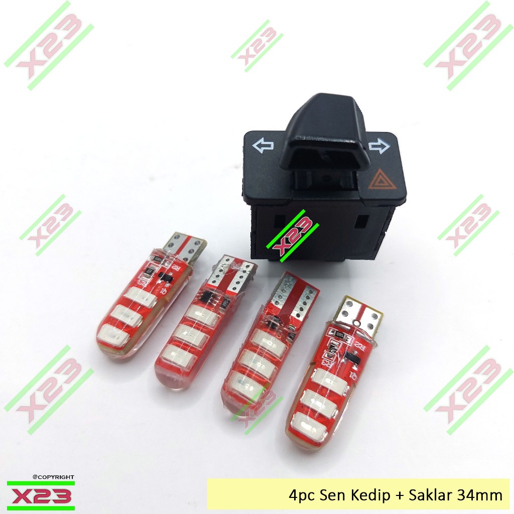 Saklar Sein Plus Hazard Saklar 34MM + 4pc LAMPU SEIN MOTOR VARIO 110 TECNO KARBU VARIO 125 BOHLAM SC