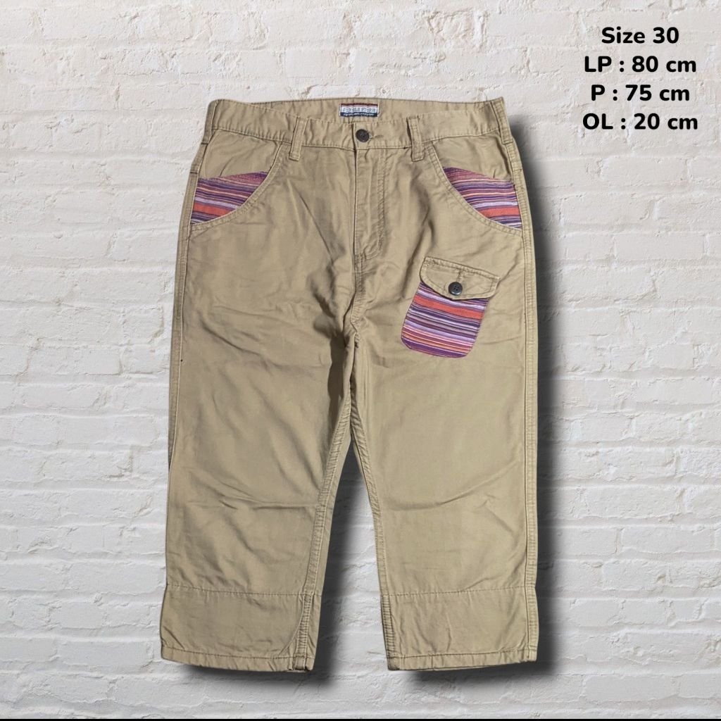 Size 30 Celana Pendek Shortpants Chinos 3/4 Jungle Storm Cream Original Second Preloved #CP70