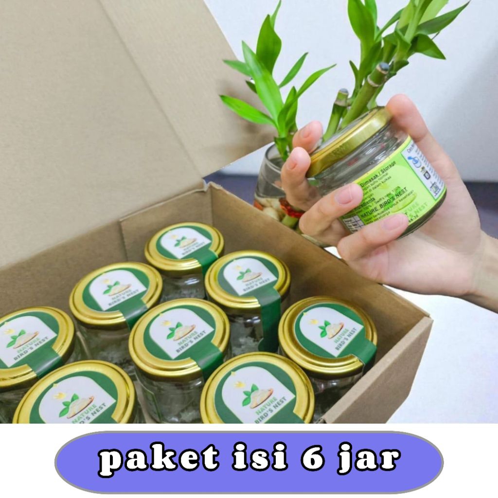 

paket isi 6 jar - sarang walet kering - (masak sendiri)