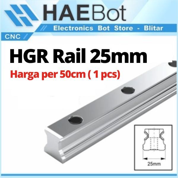 [HAEBOT] Linear Guide Rail HGR25 HGR 25 50cm Rel CNC Shaft As 25mm Stainless Part Slider As Batang S