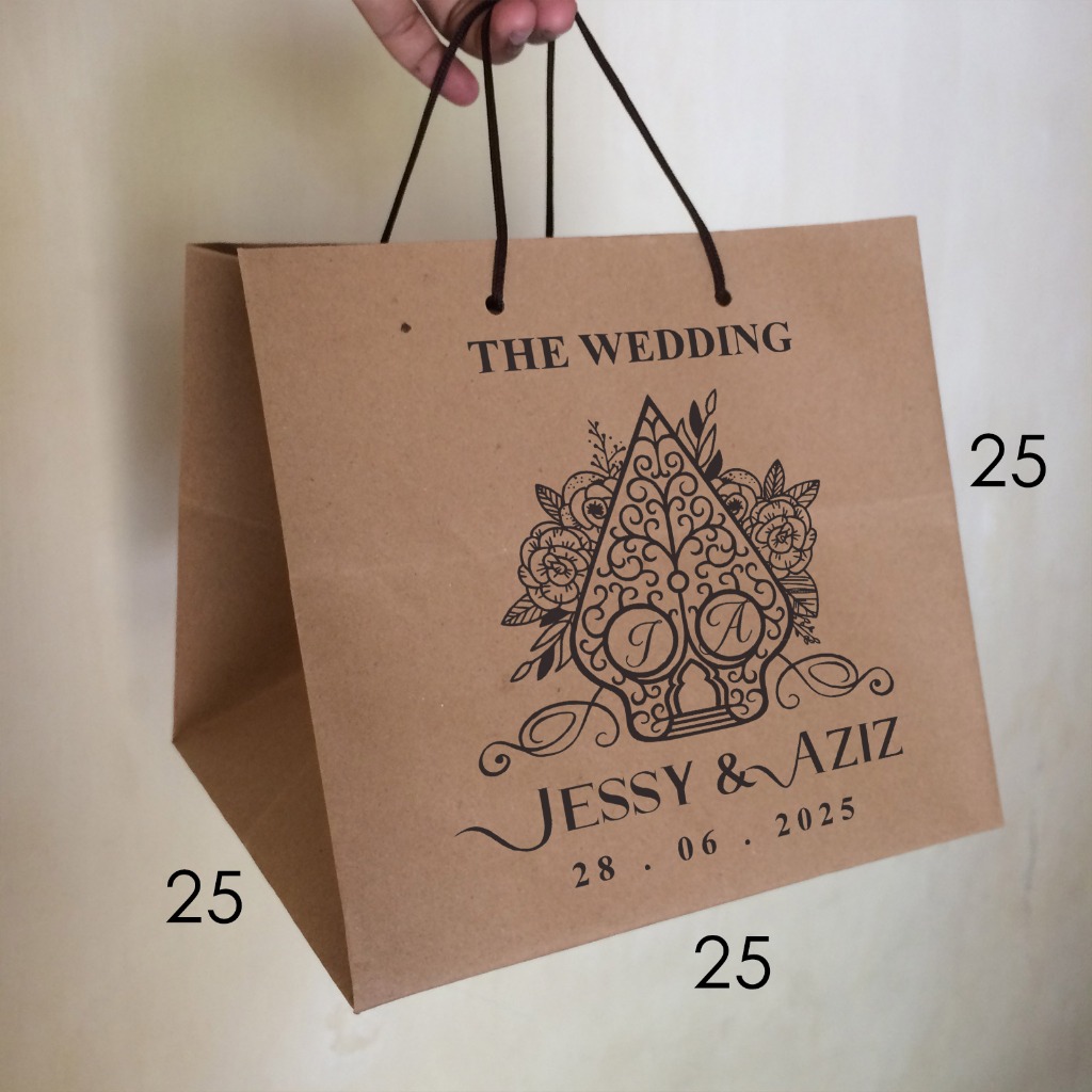 

Paperbag Free Sablon UKURAN R10B / 25x25x25 - Paperbag nasi kotak