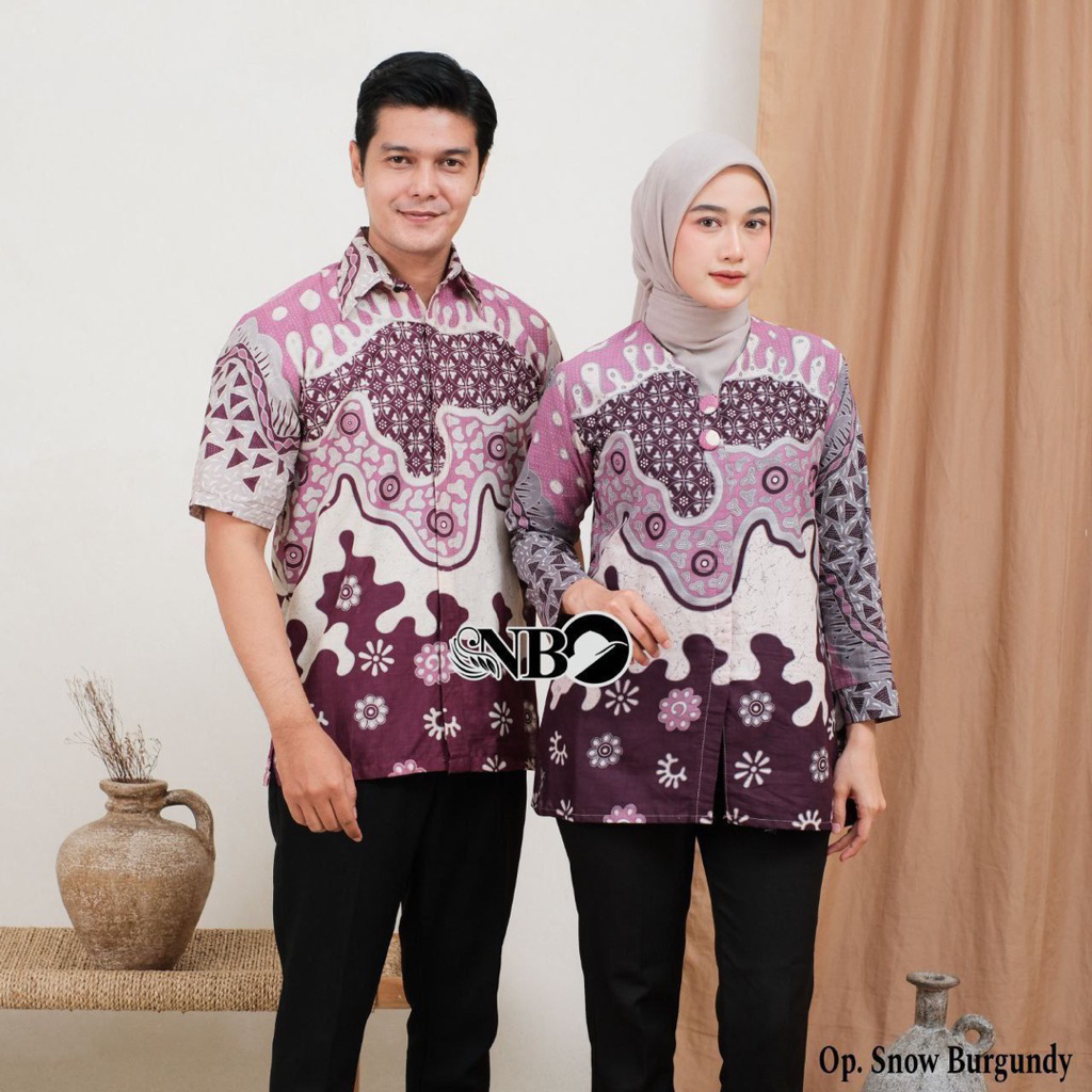 Baju batik Wanita Atasan batik kerja kancing depan Batik couple Pasangan