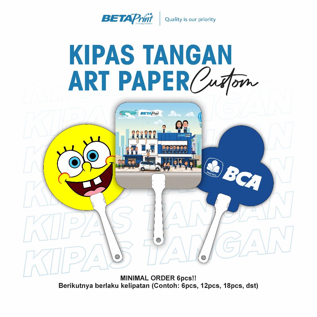 Kipas Custom | Kipas Tangan Kertas | Kipas Tangan Art Paper Custom