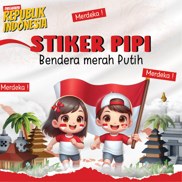 

Sticker Pipi Bendera Indonesia / Stiker bendera Indonesia Untuk Pipi / Stiker Tempel Pipi Bendera Merah Putih