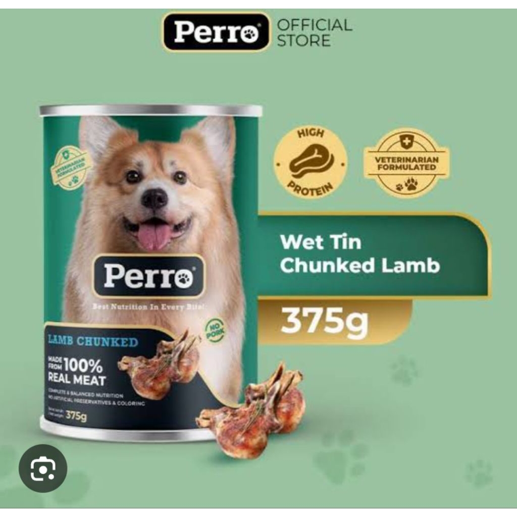 PERRO Chunked Dog Food Wet 375gram - makanan basah kaleng - Wet dog food