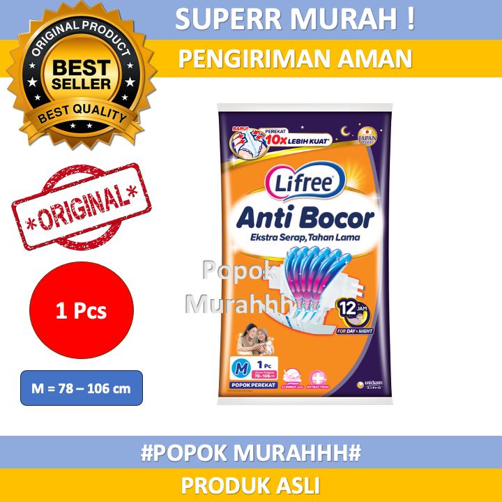 Lifree Popok Perekat Dewasa / Popok Dewasa Perekat Ukuran M/L/XL Kemasan Sachet