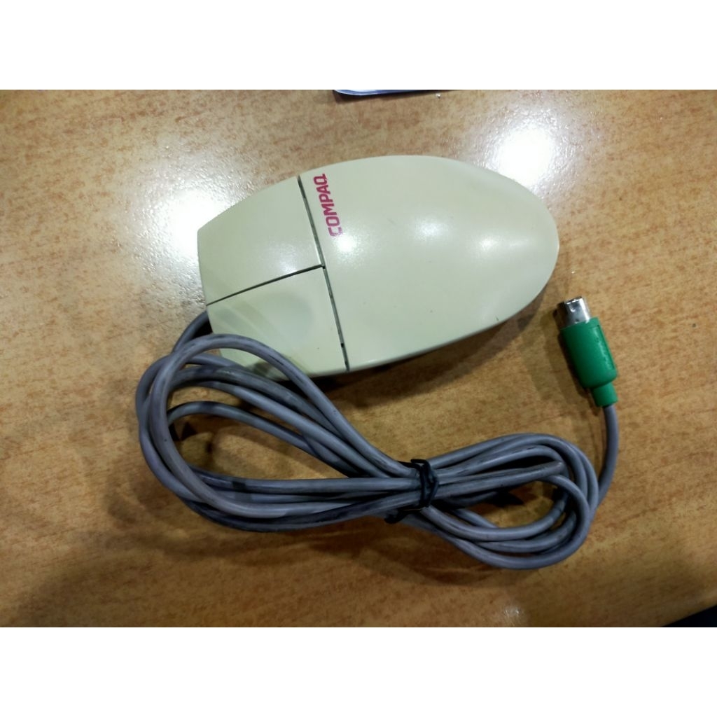 Mouse Jadul antik Trackbold COMPAQ colokan bulat/PS2 Socket