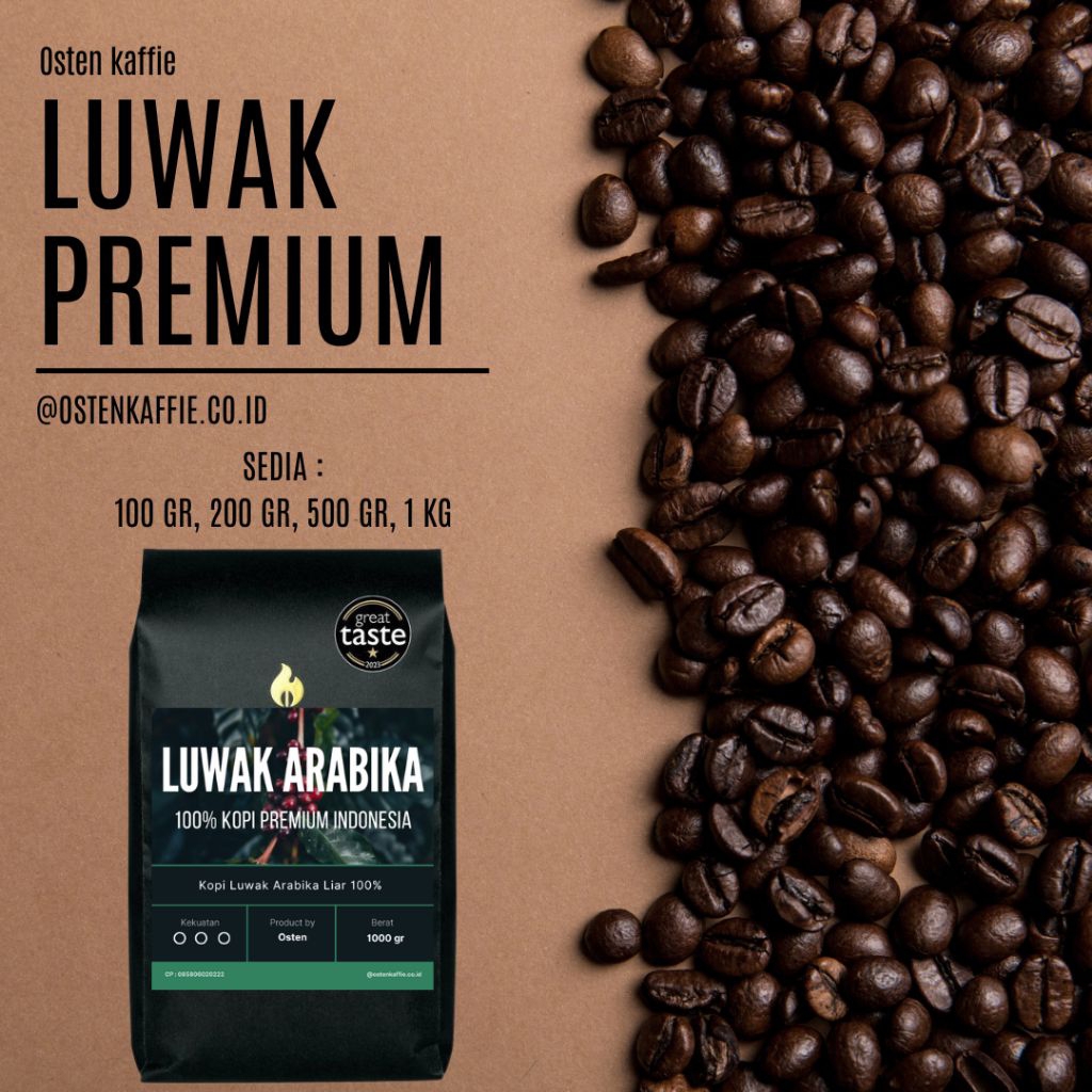 

Kopi Premium Luwak Arabika Liar Roastbean/sangrai 100 gr