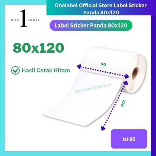 

ONELABEL LABEL STIKER PANDA 80 X 120 ~ 80X120 - 1PACK ISI 10 ROLL