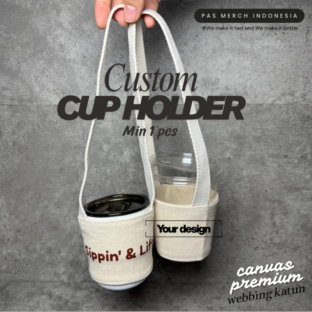 Custom cup holder sablon satuan PAS Merch