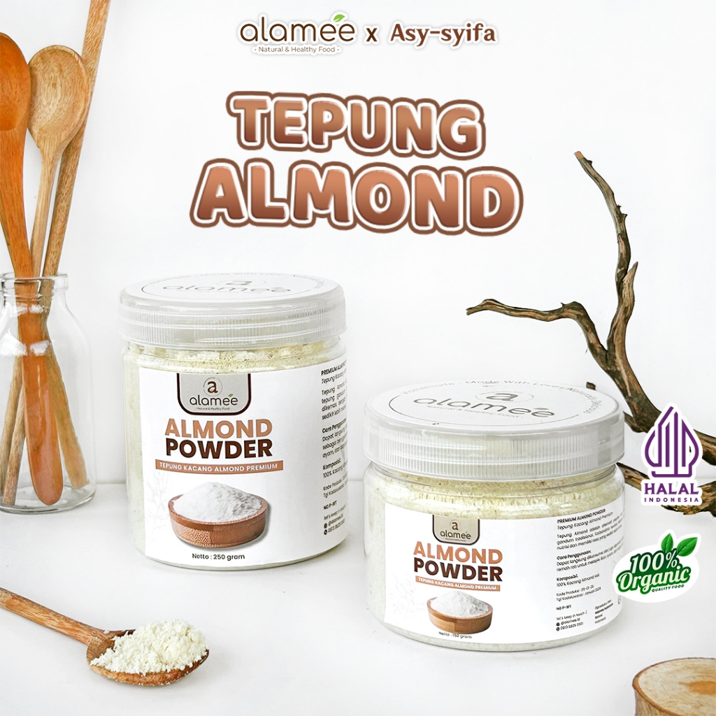 

ALAMEE Tepung Almond PREMIUM Bubuk Almond Powder Almond Flour Tanpa Campuran Gluten FREE 250gr