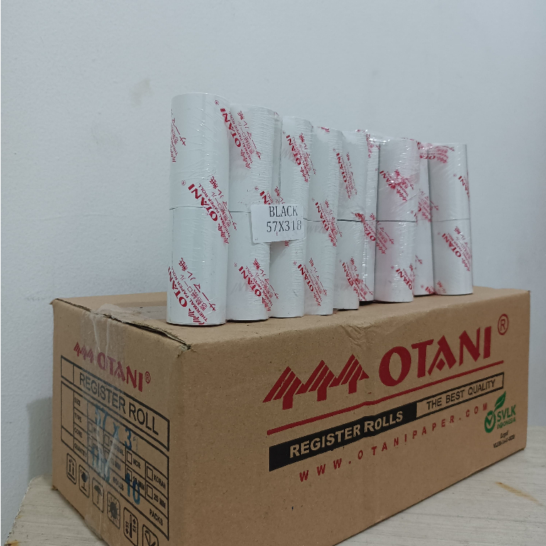 

1 BOX THERMAL PAPER ROLL OTANI 57X31 57X30 CORELESS KERTAS THERMAL KERTAS STRUK KASIR 1 BOX