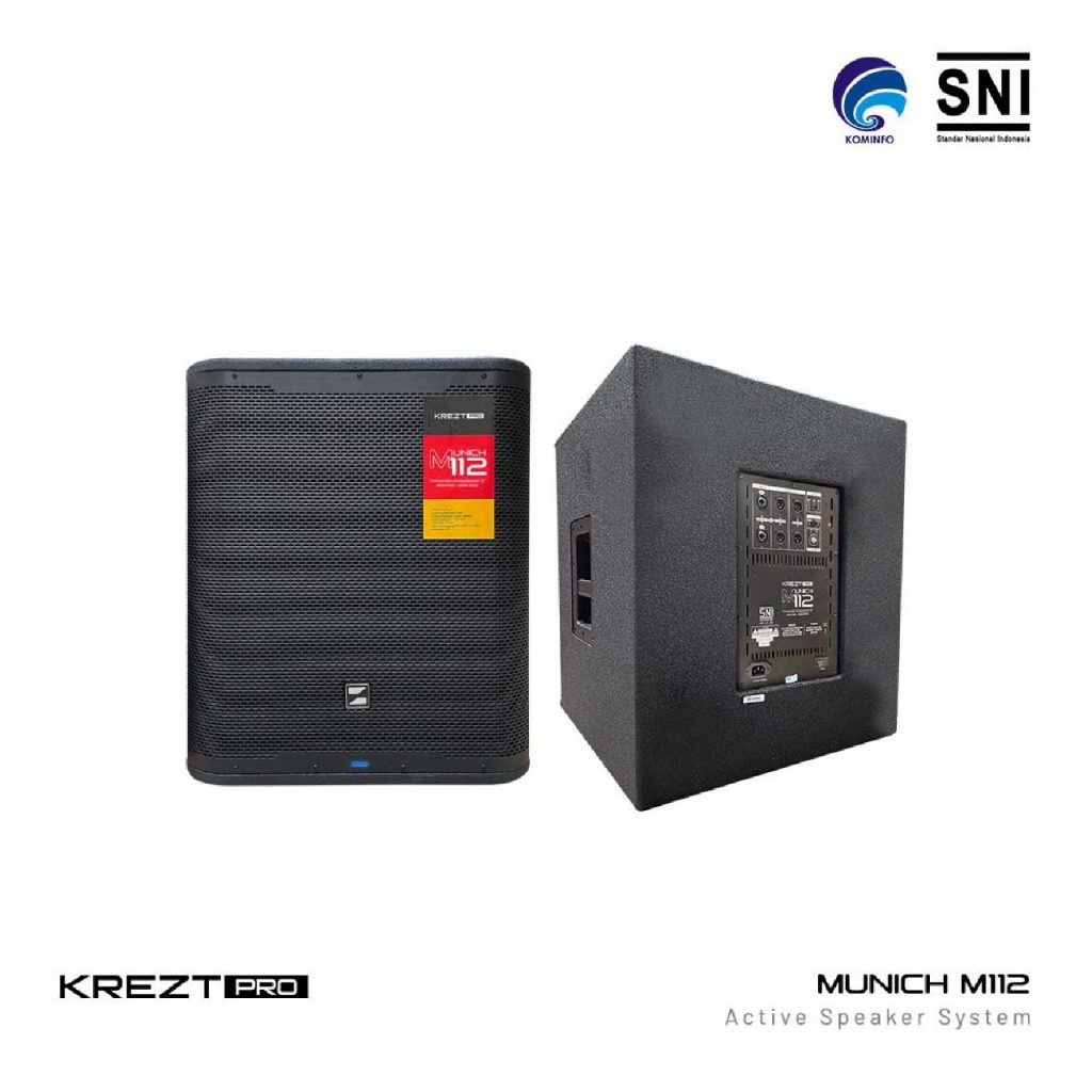 Subwoofer KREZT MUNICH M112 / speaker aktif subwoofer 12 inch dsp 1600 watt