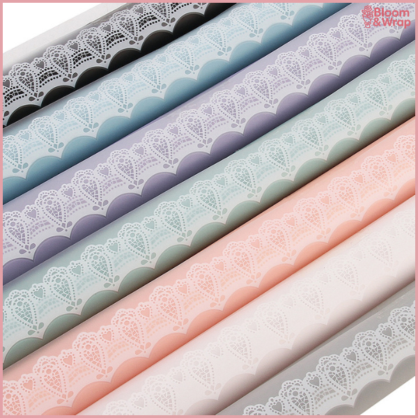 

Kertas Buket Bunga Motif Renda Lace Border Cellophane Flower Wrapping Paper KB6175