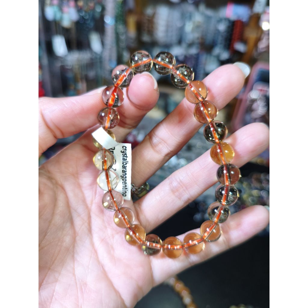 GELANG BERSERTIFIKAT CRYSTAL SMOOKY CITRINE