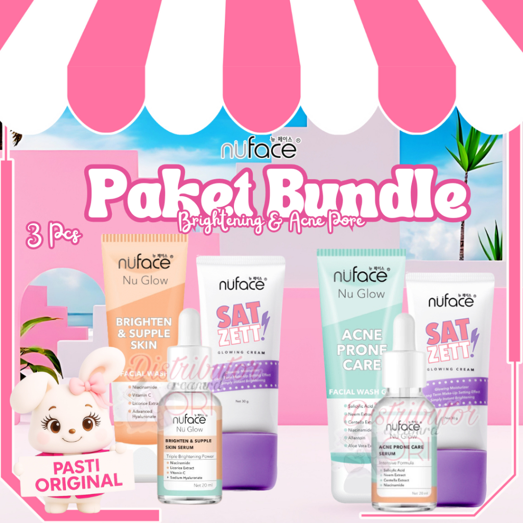 [PAKET ISI 3] NUFACE Bundle Bundling Hemat Glow Brighten & Supple Skin Package / Acne Pore Skin Pack