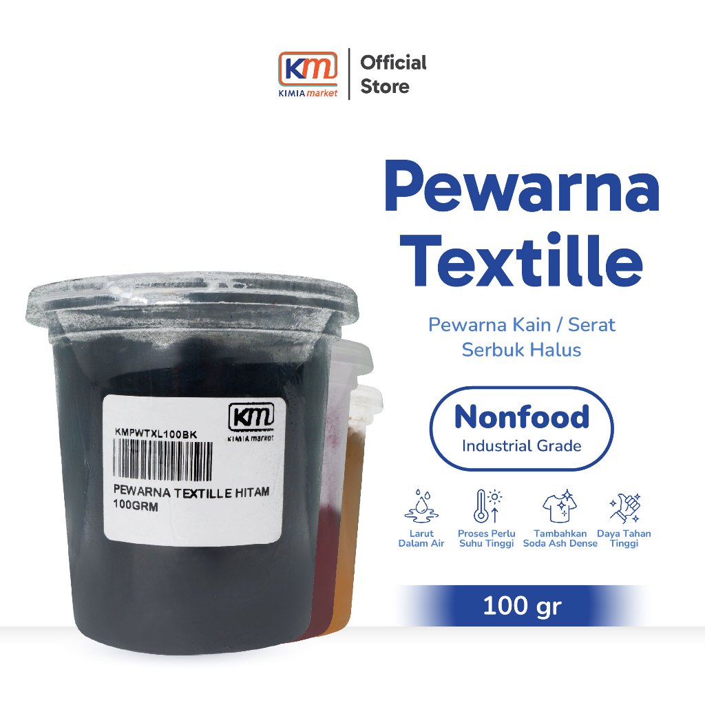 

Pewarna Textile 100gr / Pewarna Kain Cotton / Pewarna Kain Textile / Pewarna Pakaian / Bahan Kerajinan