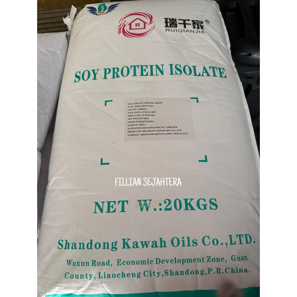 

Tepung Kedelai / Isolate Soy Protein Ex. Shandong Kawah / ISP 1 Sak 20 Kg
