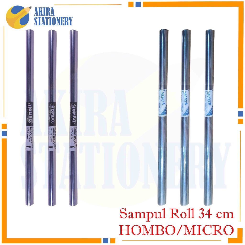 Sampul Plastik Mika Rol MICRO/HOMBO Lebar 34 Cm / Sampul Bungkus Buku Paket Pelajaran Ukuran Besar 3